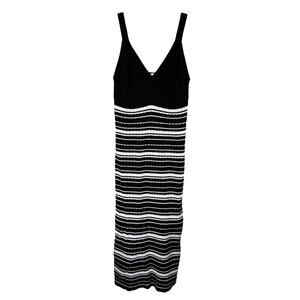 Casa Cabana Junior's Sleeveless Maxi Sweater Dress Size XL Black & White Striped